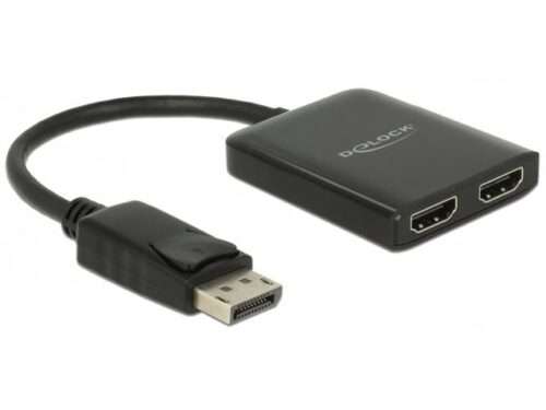 Adapteris DELOCK Displayport 1.2 Splitter 1 x Displayport in more  2 x HDMI out 4K 30 Hz