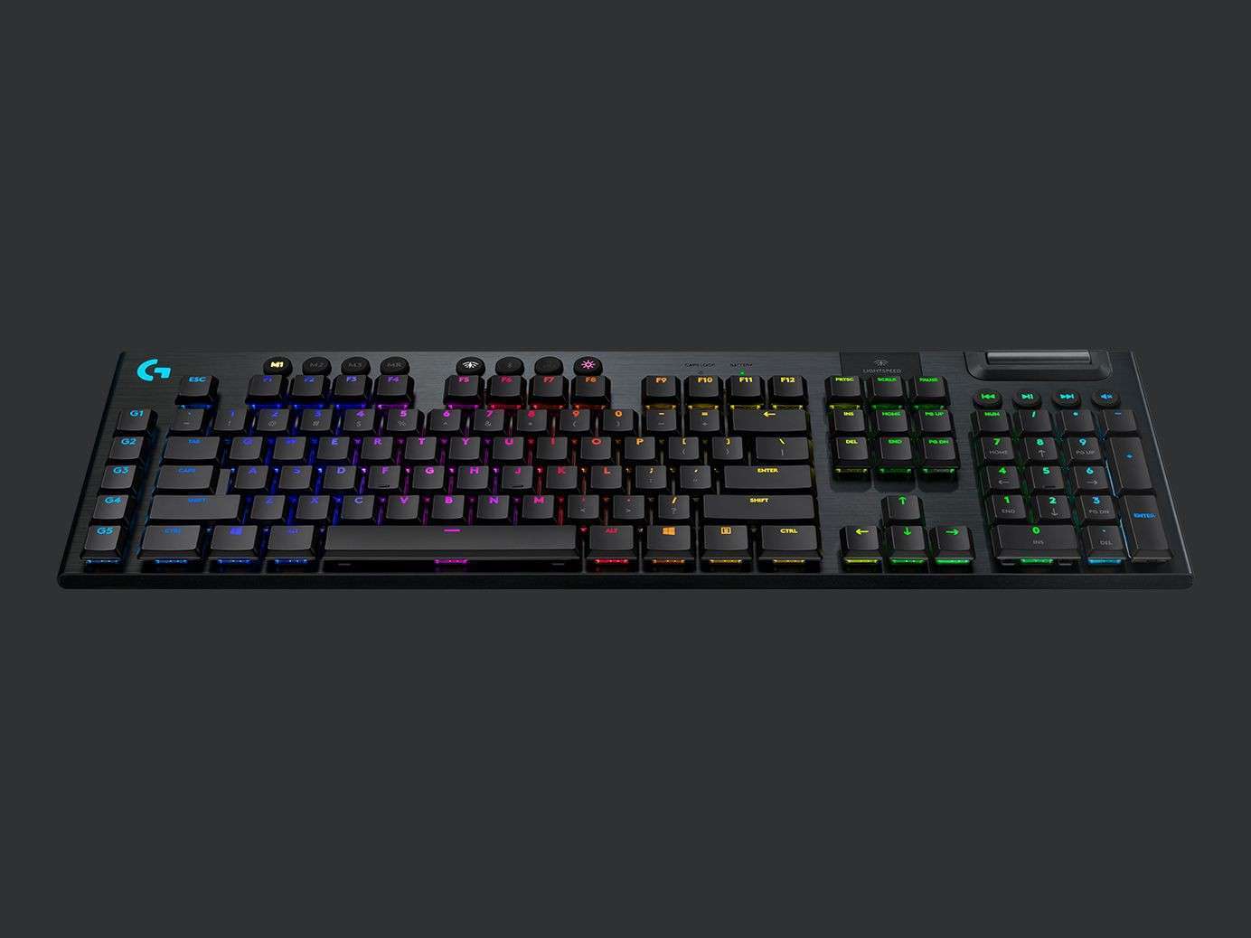 Klaviatūra LOGITECH G915 LIGHTSPEED Wireless RGB Mechanical Gaming Keyboard – GL Clicky - CARBON - US INTNL - INTNL