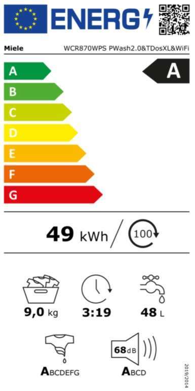 Skalbimo mašina Miele WCR 870 WPS