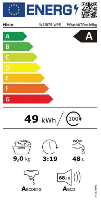 Skalbimo mašina Miele  WEI 875 WPS D LW