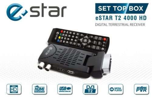 TV priedelis STB eSTAR T2 4000 HD SCART Black